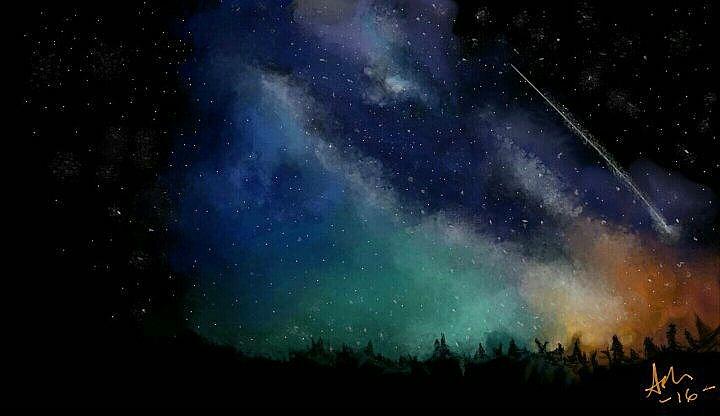 Nature Digital Art - Night sky by Ashwini Ashok
