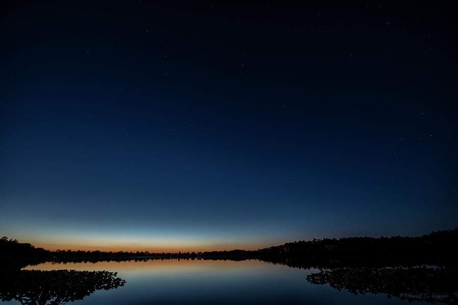 Night Sky at the Lake with Big Dipper Photograph by David Arment