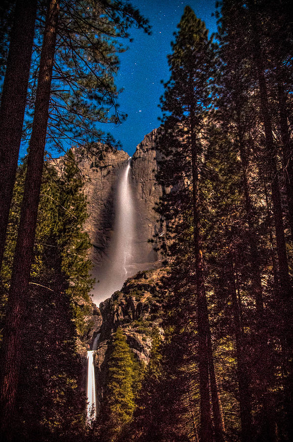 Night Sky at Yosemite Falls Photograph by Connie Cooper-Edwards