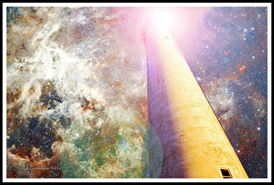 Night Sky Fantasy, Lighthouse, Cape May, New Jersey Photograph by A Macarthur Gurmankin