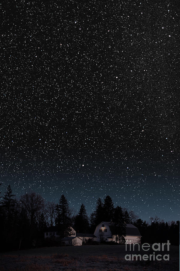 Night Sky Over Barn Photograph by Larry Landolfi