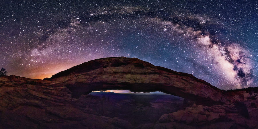  Night Sky over Mesa Arch  Digital Art by Lena Owens - OLena Art Vibrant Palette Knife and Graphic Design