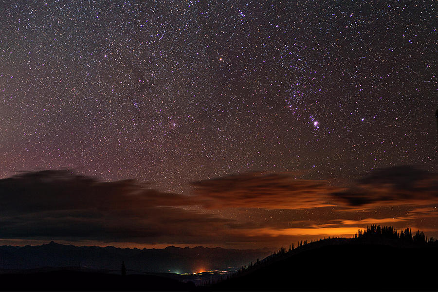 Night Sky Over Town Photograph by Cactus Sun Studio - Fine Art America