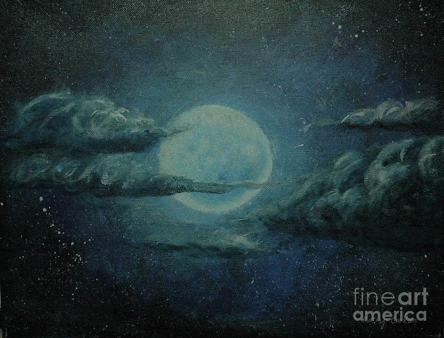 Night Sky Peek-a-Boo Painting by Kathy Carlson - Pixels