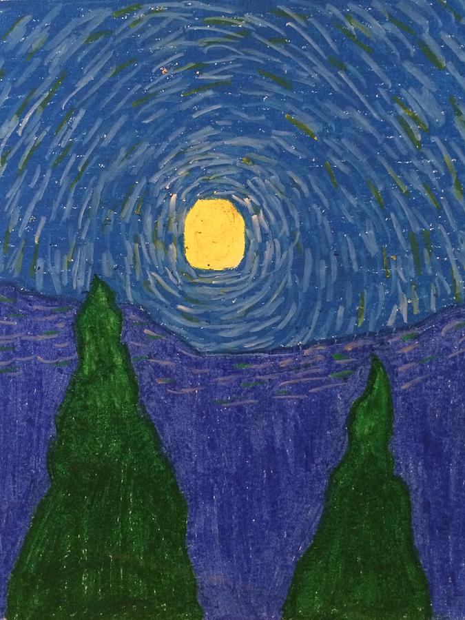 Night Sky Drawing by Samantha Lusby