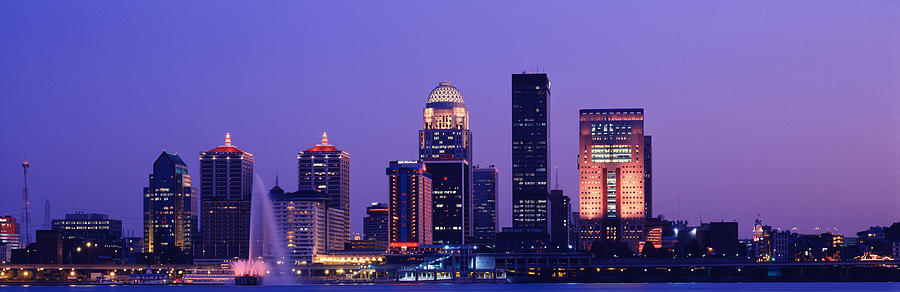 Night Skyline Louisville Ky Photograph by Panoramic Images