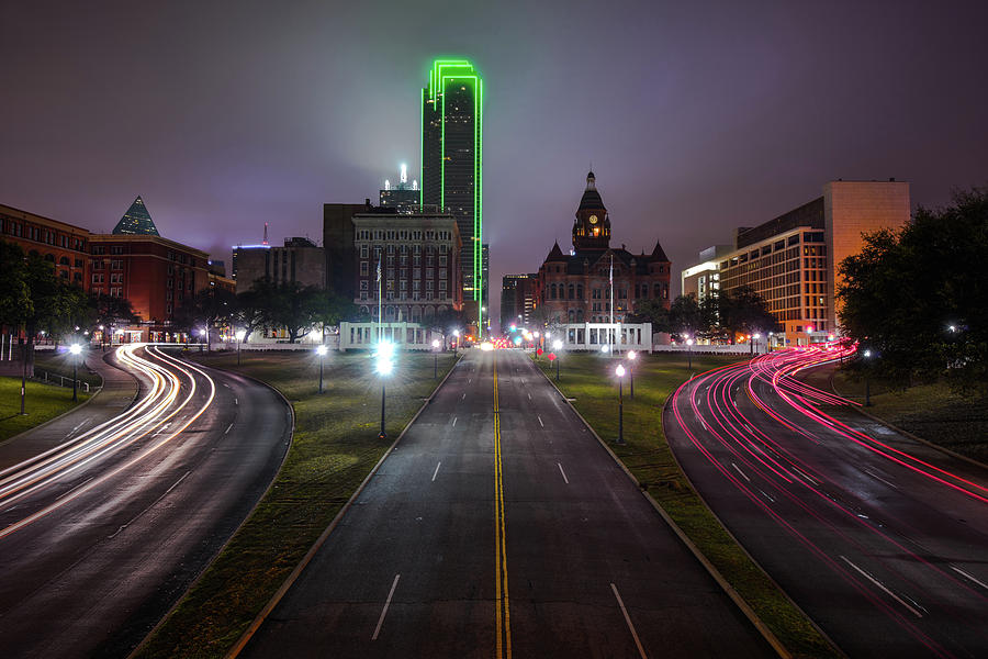 Night Skyline of Dallas Texas Photograph by Gregory Ballos