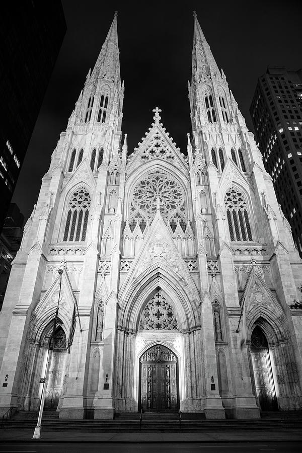 Night St Patricks Cathedral  Photograph by John McGraw