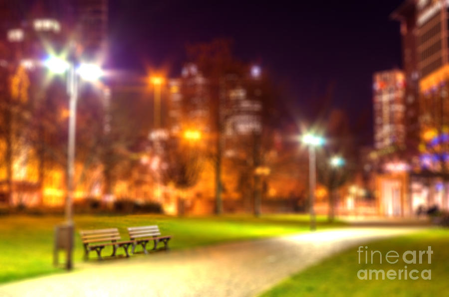 Night street at city. Blurred photo. Background Photograph by Olga  Reznikova - Fine Art America