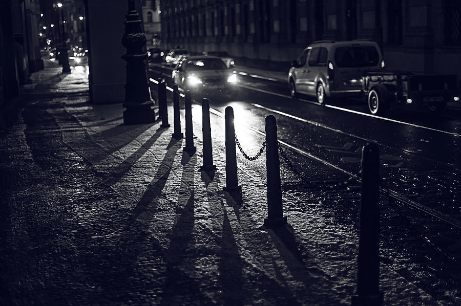 Night Street of Prague Photograph by Jenny Rainbow