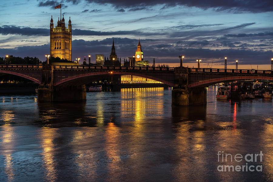 Night Thames Mood Photograph by Mike Reid