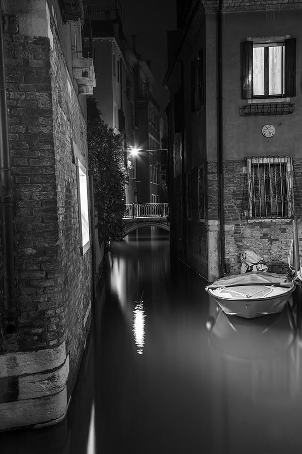 Night time Canal in Venice Italy  Photograph by John McGraw