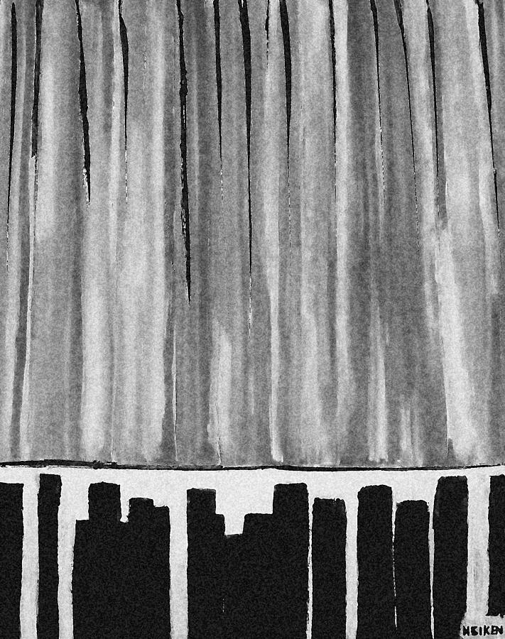 Histogram Painting - Night Time Downtown by Marsha Heiken Histogram Painting - Night Time Downtown by Marsha Heiken