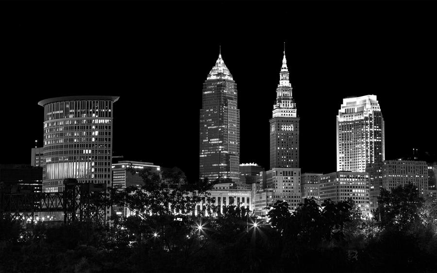 Night Time in Cleveland Ohio Photograph by Dale Kincaid