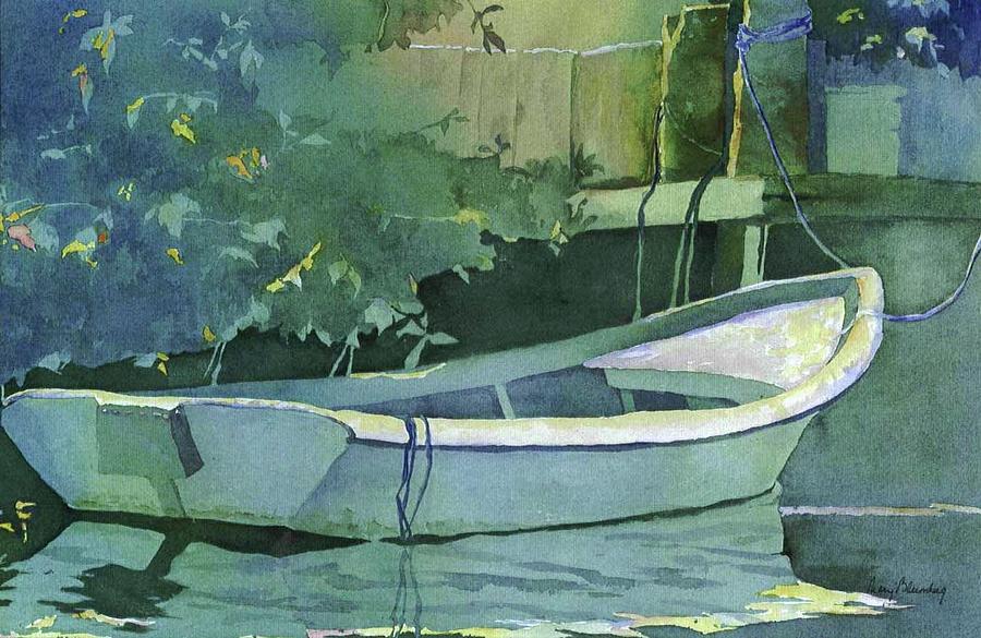Boats Painting - Night time on Boot Key by Mary Blumberg Boats Painting - Night time on Boot Key by Mary Blumberg