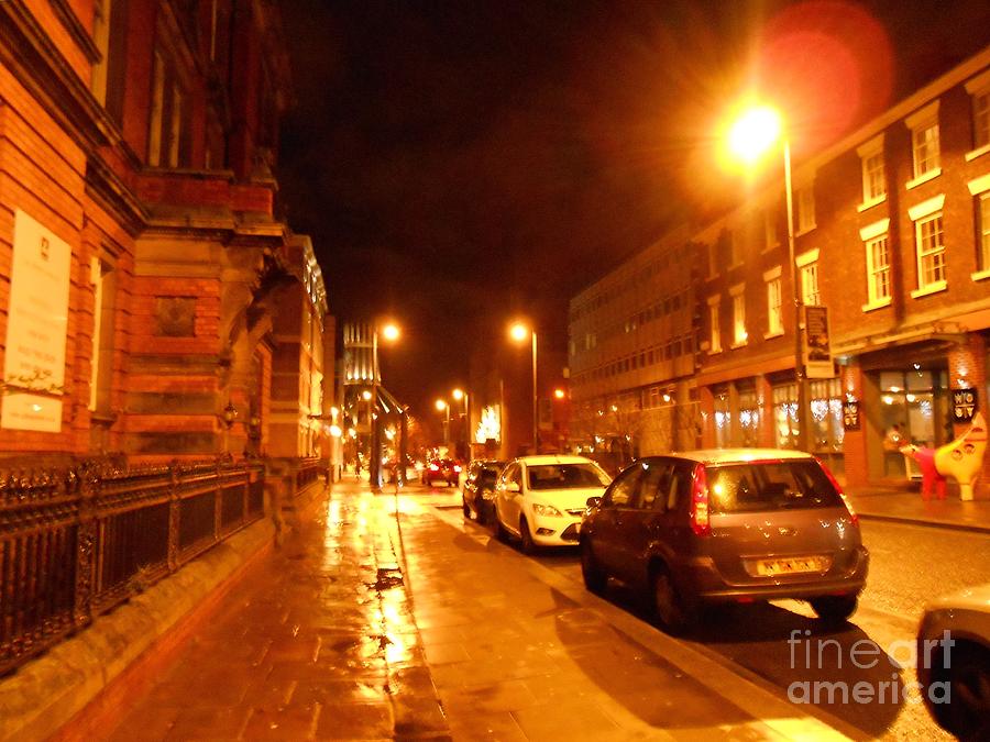 Night-time on Hope Street After the Rain 2 Photograph by Joan-Violet Stretch