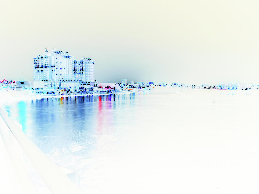 Destin Digital Art - Night to White Over The Water by James Granberry