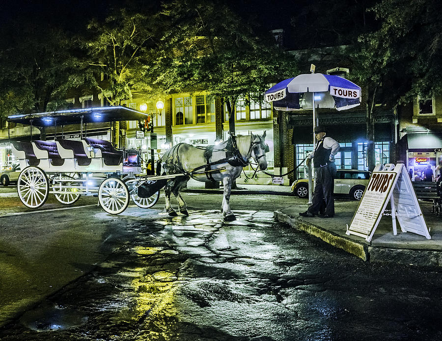 Night tours by horse drawn carriage. Photograph by WAZgriffin Digital