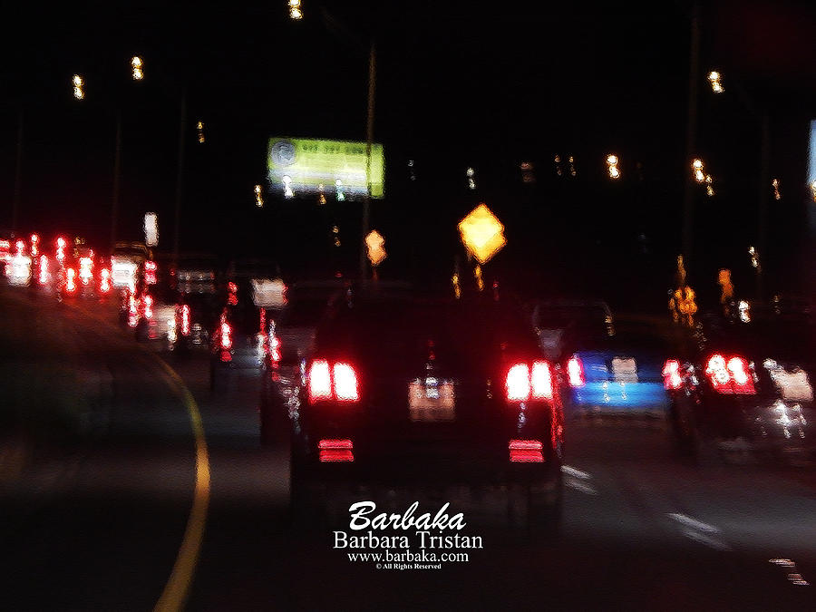 Night Traffic #4871 Photograph by Barbara Tristan