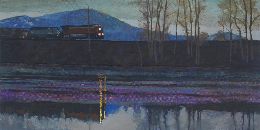 Night Train Painting by Robert Bissett