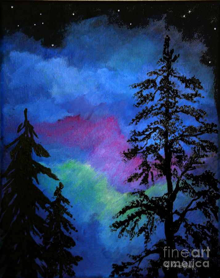 Night Trees 4 Painting