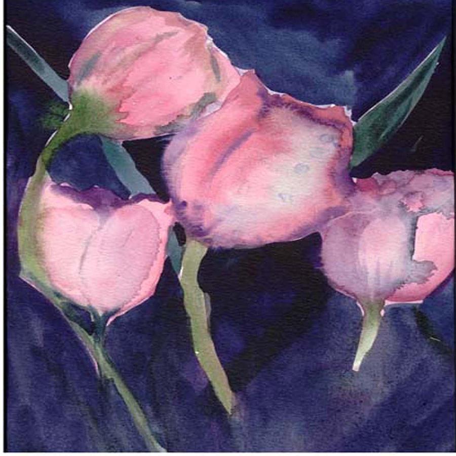 Tulips Painting - Night Tulips by Janet Doggett Tulips Painting - Night Tulips by Janet Doggett