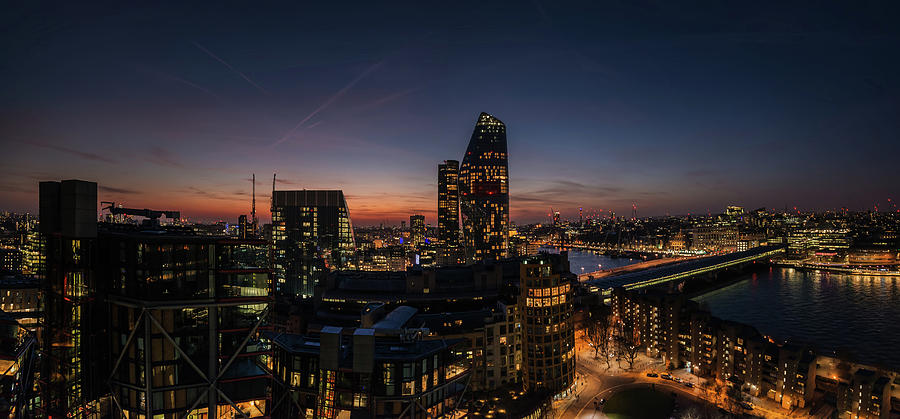 London Photograph - Night view of the city of London by Nigel Forster