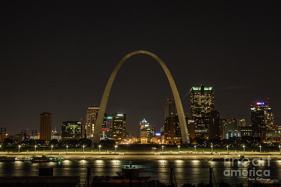Night Watch Rebuild The Gateway Arch St Louis Missouri Art Photograph by Reid Callaway