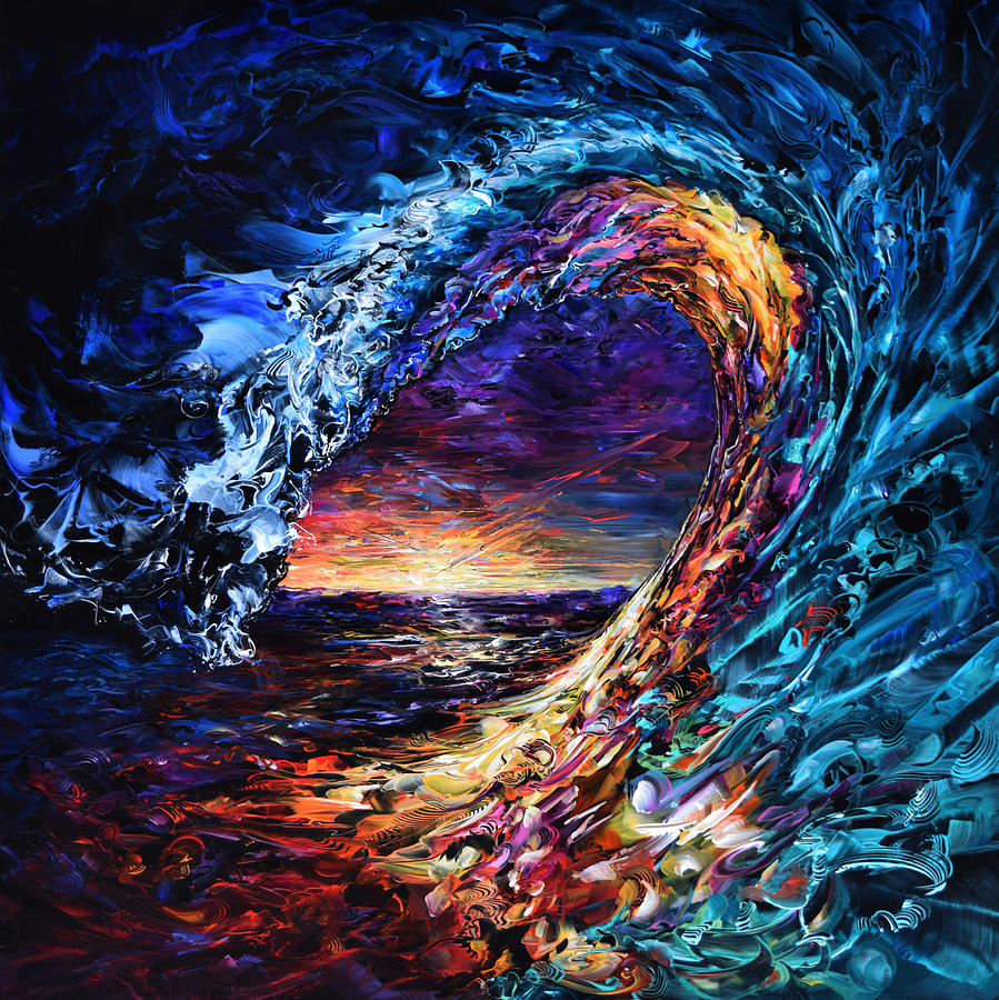 Night Wave Painting by Susan Card