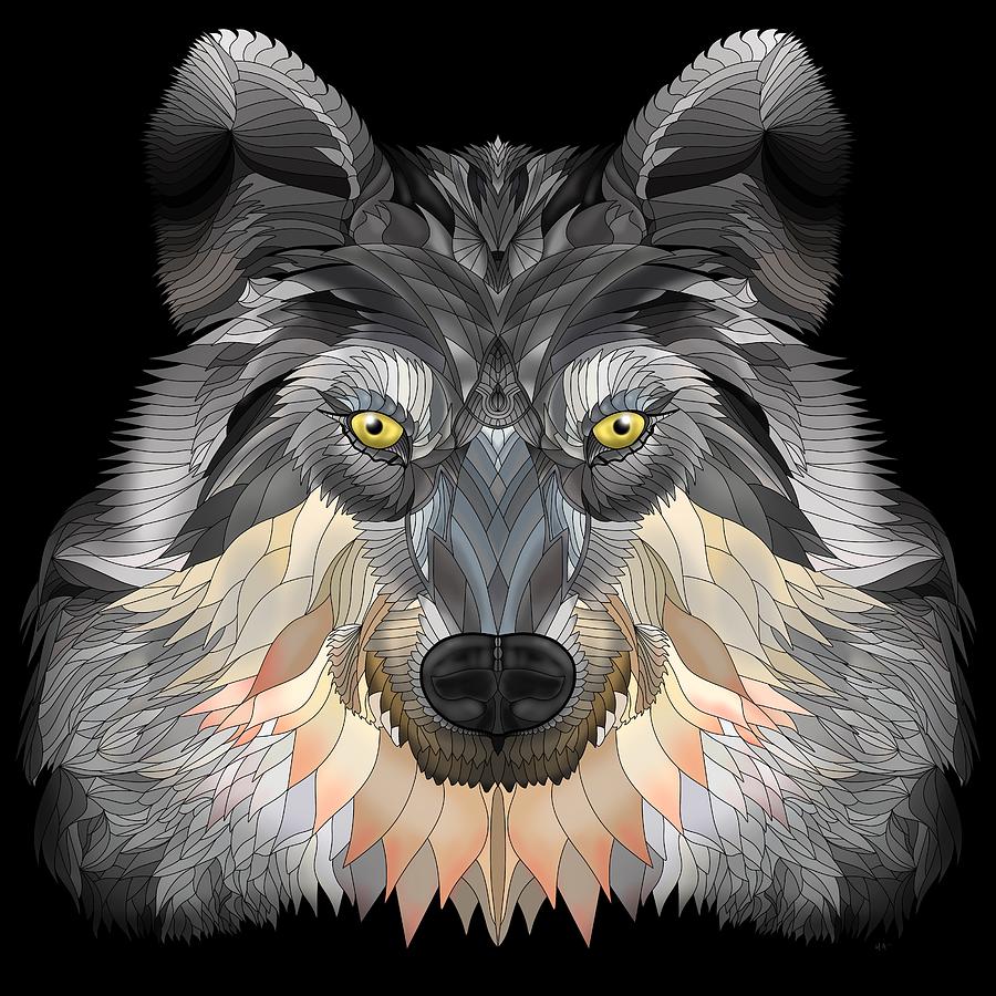 Night Wolf Digital Art by Mark Taylor