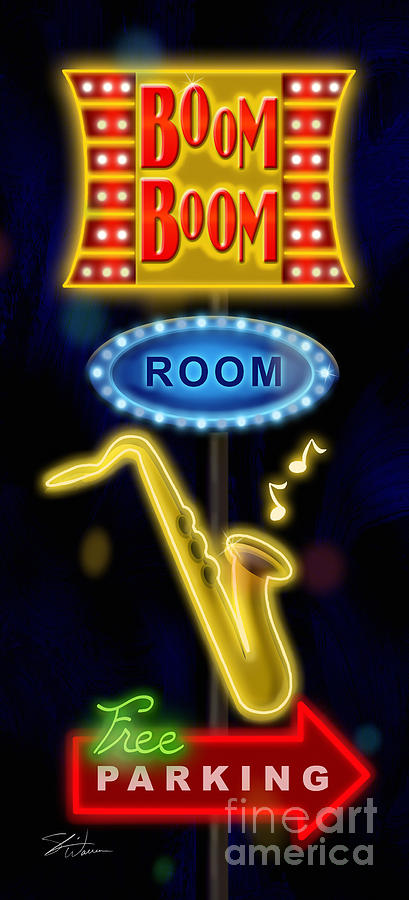 Nightclub Sign Boom Boom Room Mixed Media by Shari Warren