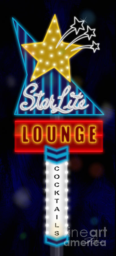 Nightclub Sign Starlite Lounge Mixed Media by Shari Warren