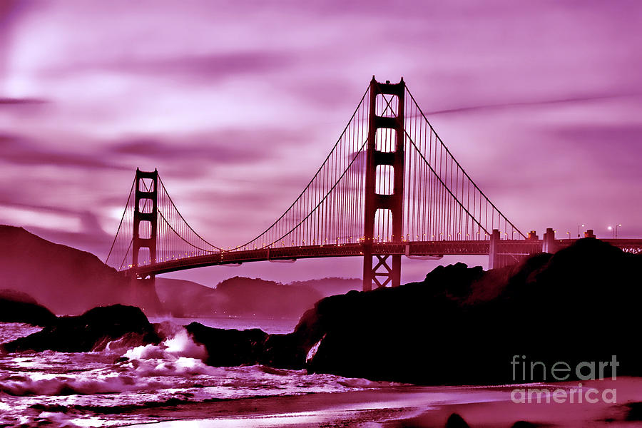 Nightfall at the Golden Gate Photograph by Mark Madere