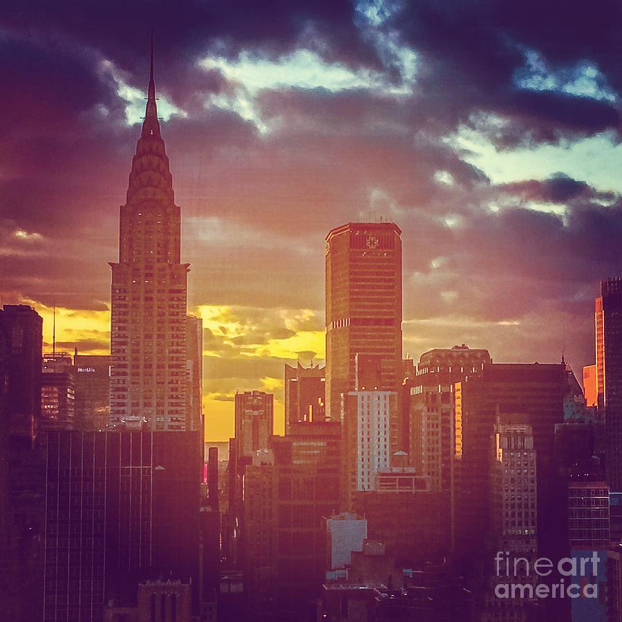 Nightfall in New York Photograph by Miriam Danar