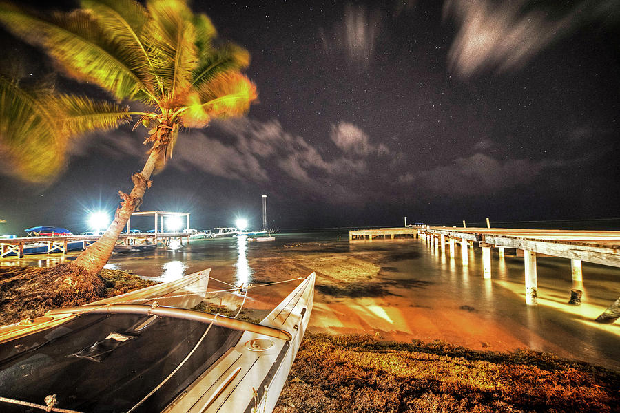Nightfall in San Pedro Amergris Caye Belize Photograph by Toby McGuire