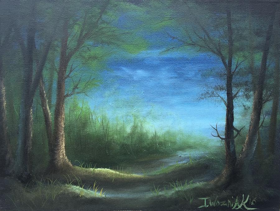 Nightfall in the Boggs  Painting by Justin Wozniak
