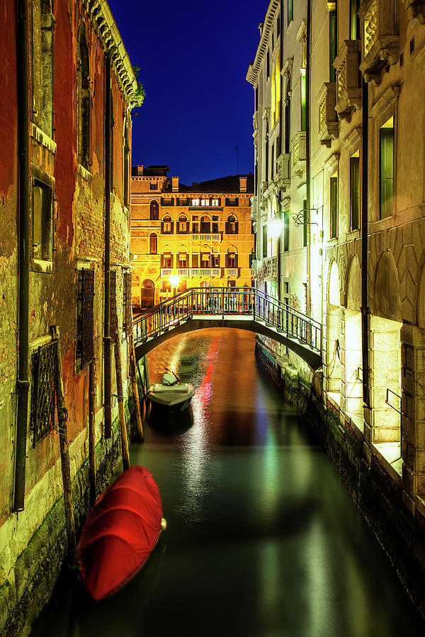 Architecture Photograph - Nightfall in Venice by Andrew Soundarajan