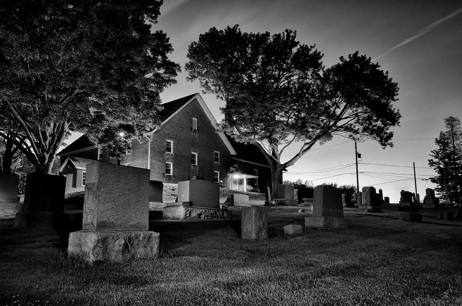 Nightfall on a Cemetery Photograph by Matt Hammerstein