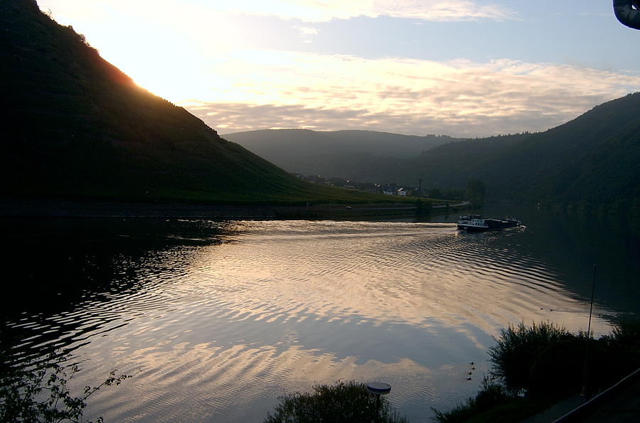 Nightfall On The Mosel Photograph by Richard Denyer