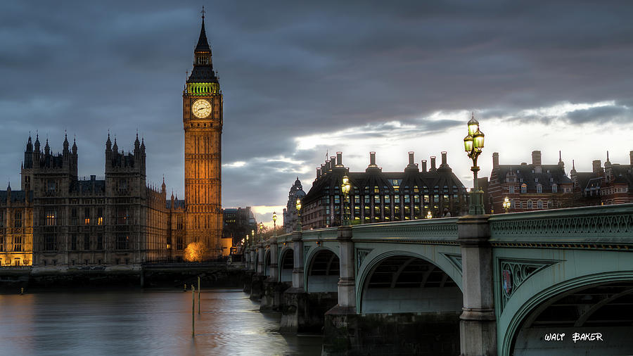 Nightfall on Westminster Photograph by Walt Baker
