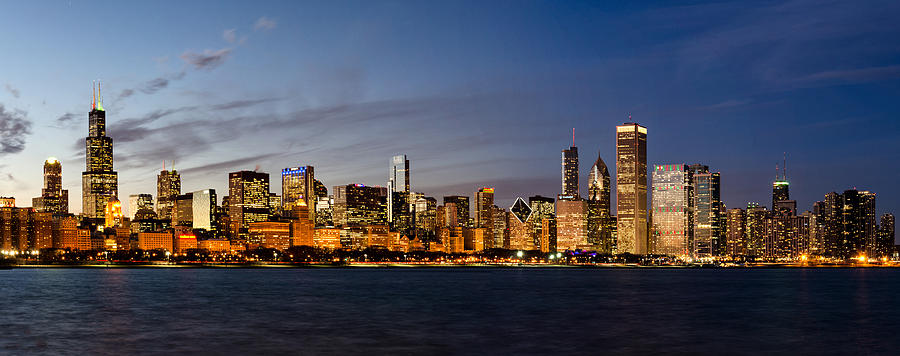 Nightfall Over Chicago Photograph by Matt Hammerstein