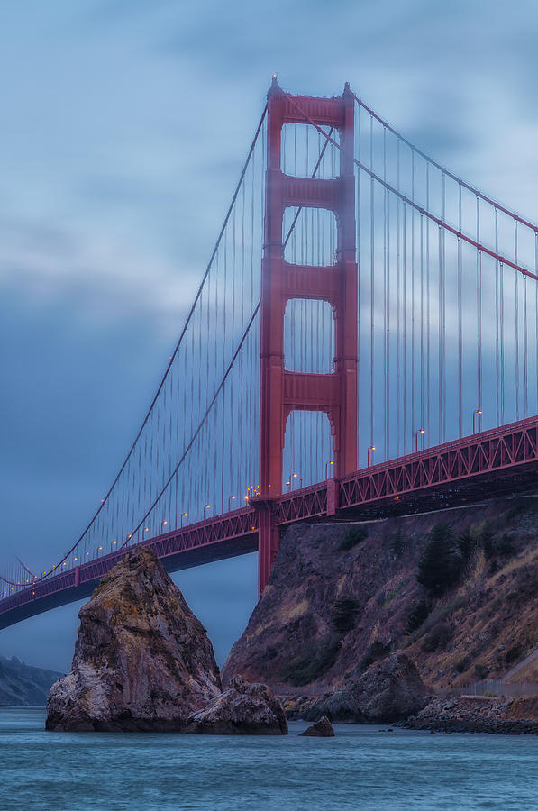 Nightfall Over Golden Gate Photograph by Jonathan Nguyen