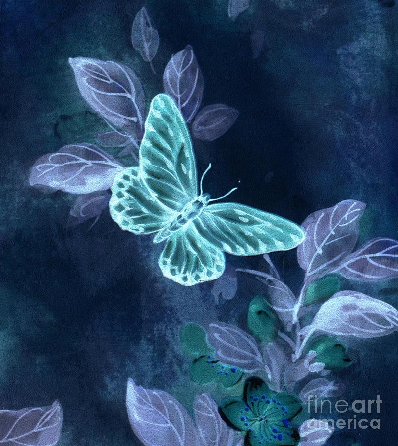Flower Digital Art - Nightglow Butterfly by Writermore Arts Flower Digital Art - Nightglow Butterfly by Writermore Arts