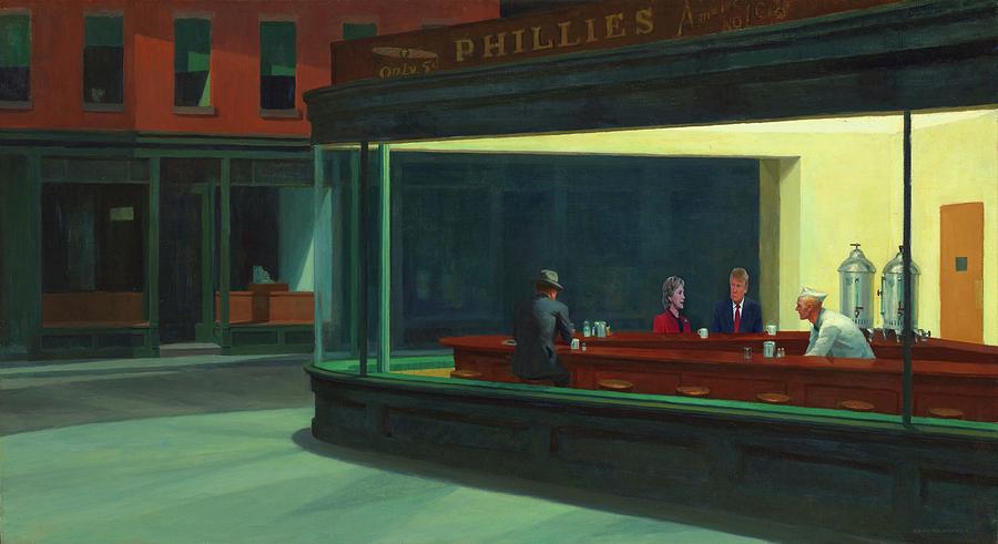 Nighthawks Hillary and Donald Digital Art by Movie Poster Prints