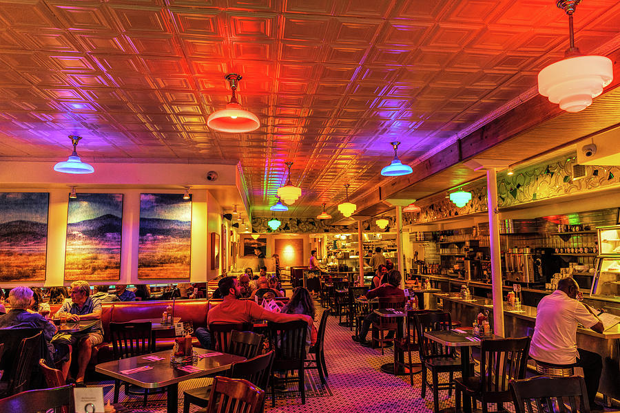 Nightime at the Plaza Cafe Photograph by Paul LeSage