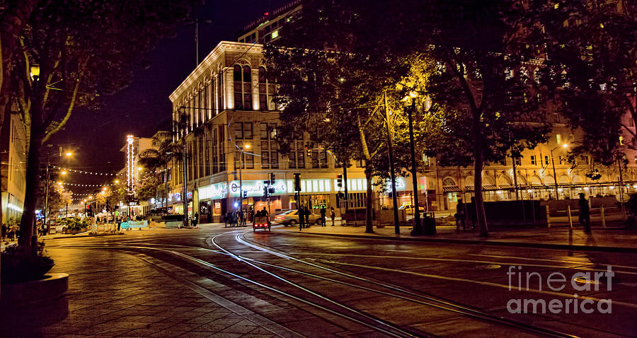 Nights, Lights Downtown SJ Photograph by Chuck Kuhn
