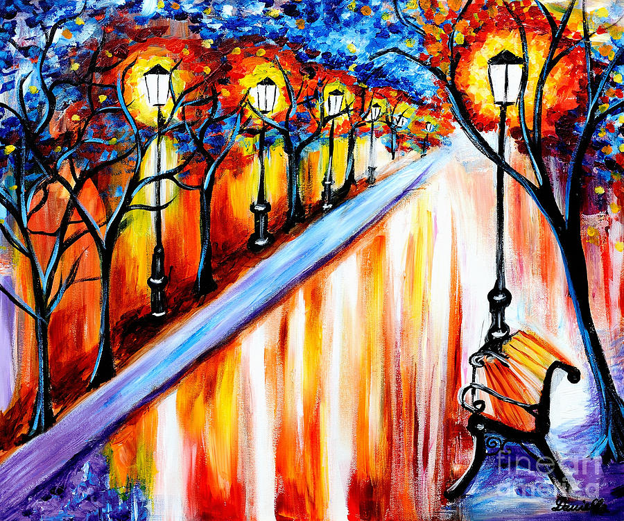 Alley Painting - Nighttime Alley by Art by Danielle
