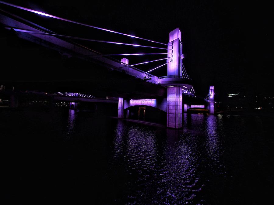 Nighttime Bridge Piers Photograph by Buck Buchanan