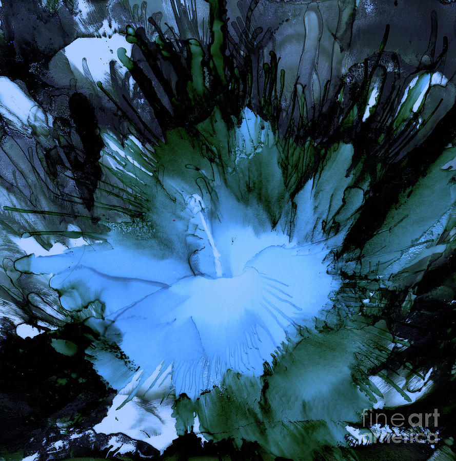 Nighttime Hibiscus  Painting by Eunice Warfel