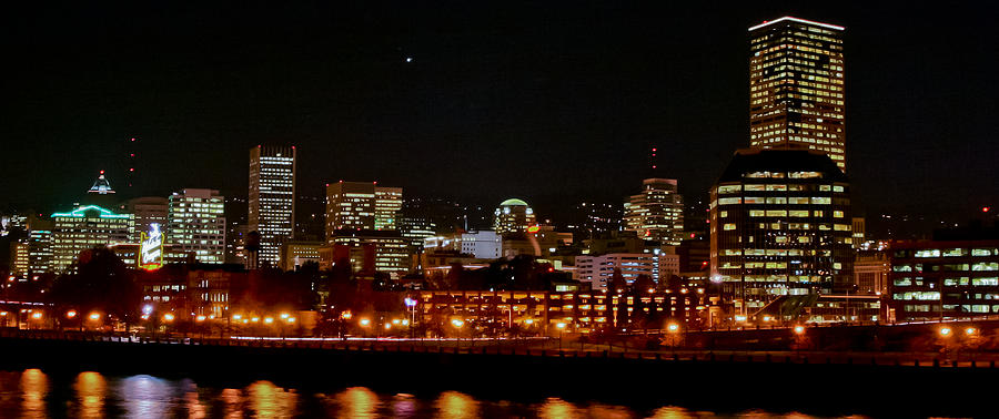 Nighttime in PDX Photograph by Albert Seger